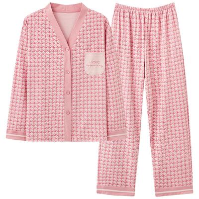 猫人春秋款宽松大码睡衣套装