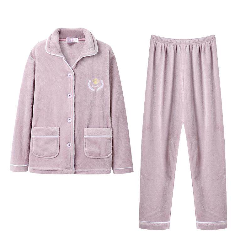 德绒睡衣女2026秋冬季新款女士加绒加厚保暖长袖长裤家居服套装