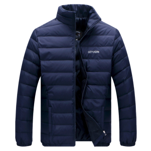 新款羽绒丝服男士轻薄款中老年爸爸装冬季中年人加厚保暖高档外套