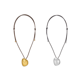 MONSECRET 皮绳关节项链女秋冬原创设计高级简约可调节皮绳长颈链