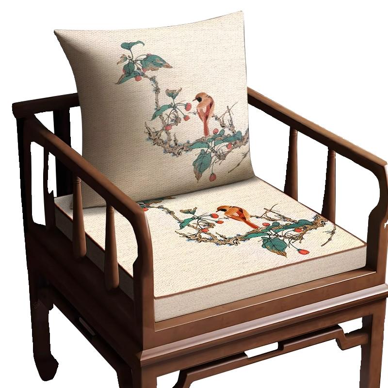 新中式椅子沙发坐垫太师椅茶椅可拆洗防滑垫圈椅垫海绵屁垫防水