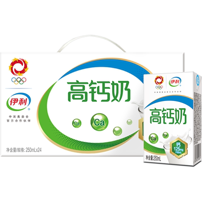 伊利高钙牛奶250ml×24盒