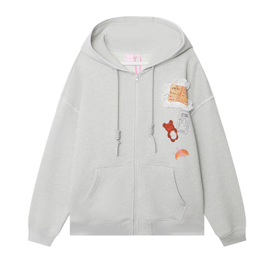 LALABOBO农场小熊开襟连帽卫衣