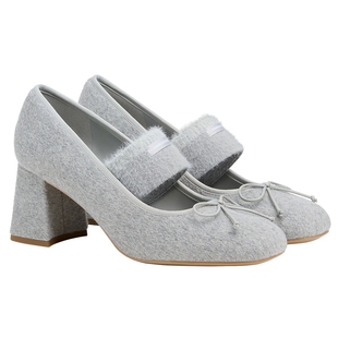 [新年礼物]CHARLES&KEITH女鞋CK1-60580321粗高跟蝴蝶结玛丽珍鞋