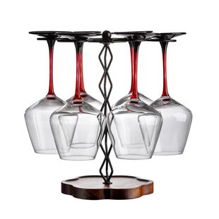 实木旋转红酒杯架家用高脚杯倒挂架子酒柜装饰摆件创意展示收纳架
