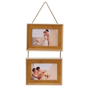 创意简约相框+挂墙照片5 6 7寸复古免打孔钉二连框三联框组合摆台