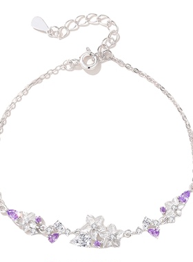 维罗纳纯银紫藤花手链小清新