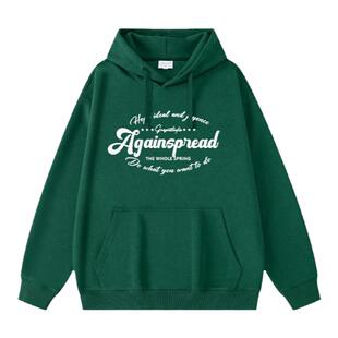 Guozii橄榄绿显白韩版宽松休闲连帽套头卫衣女百搭休闲慵懒风外套