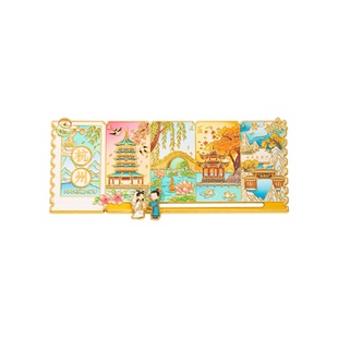 杭州文创邮票款冰箱贴中国城市旅游纪念滑动白娘子四季邮票冰箱贴