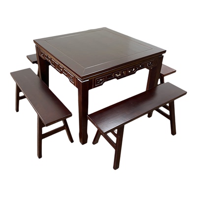 全实木八仙桌老式农村四方桌