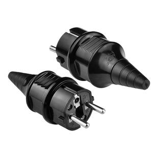 16A欧标法式电源插头工业接线插头韩国德式欧规家用二圆插头CE