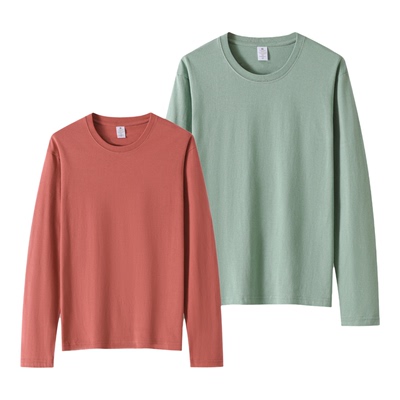 100%棉重磅长袖T恤男女打底衫