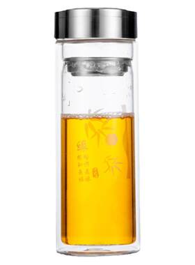 家用泡茶便携双层玻璃杯