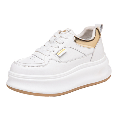 2025新款小个子增高真皮老爹鞋女