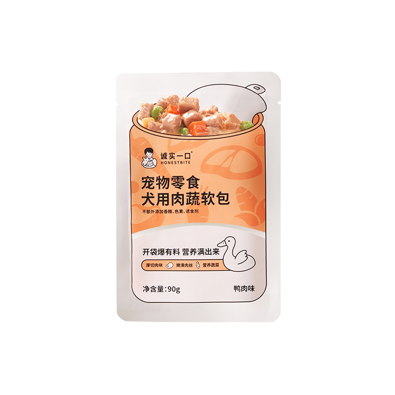 【天猫U先】诚实一口犬用肉蔬软包零食罐头拌饭狗鲜鸭肉湿粮营养