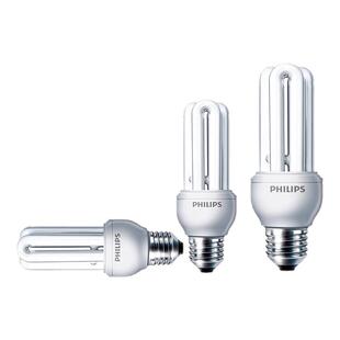 PHILIPS飞利浦灯泡E27螺口节能灯家用护眼电灯泡U型超高亮白光黄
