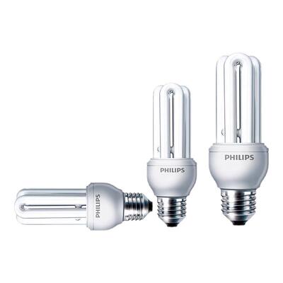 PHILIPS飞利浦灯泡E27螺口节能灯家用电灯泡U型超高亮白光黄