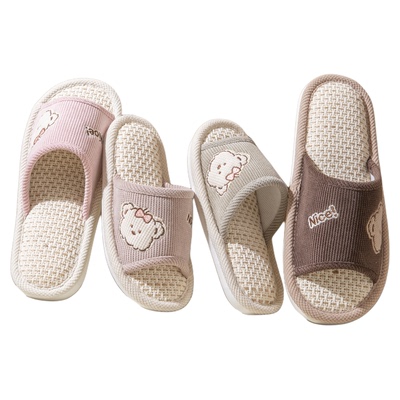 ECAC亚麻拖鞋亲子款防滑静音舒适