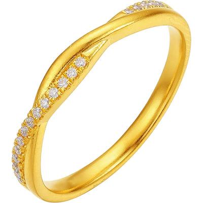 周六福黄金镶嵌钻石戒指女款