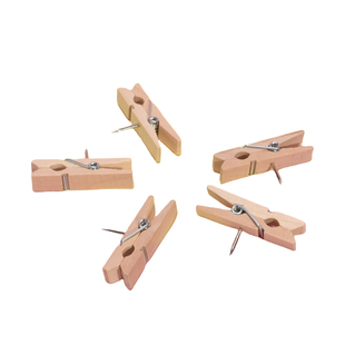 DIY彩色木夹子图钉大头针原木手工装饰悬挂照片墙固定便签夹子钉