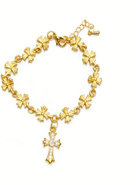 高级感克罗十字架手链复古民族风小众设计气质新款仿真金色手饰品