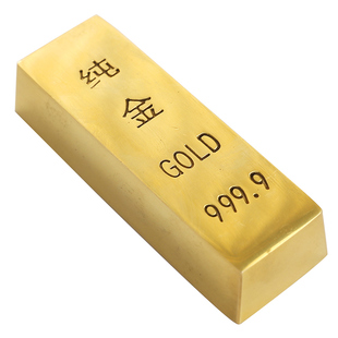 招财实心迷你小元宝沙金铜元宝小金条仿真金砖桌面装饰聚宝盆配件
