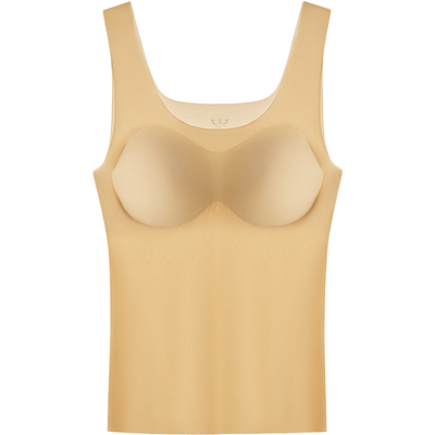 无痕冰丝带胸垫防透吊带打底背心