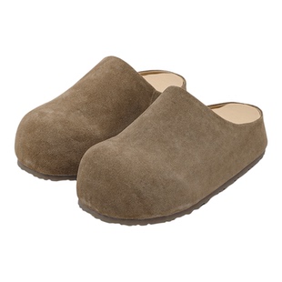 增高5cm勃肯鞋男款厚底外穿休闲懒人鞋一脚蹬包头半拖复古穆勒鞋