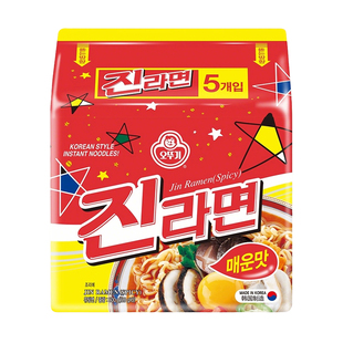 不倒翁金拉面辣味韩国泡面进口方便面泡菜真海鲜面芝士韩式速食辛