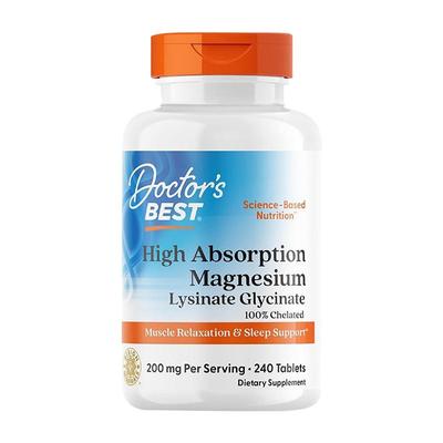 金达威Doctor'sBest多特倍斯高吸收甘氨酸镁片240粒美国原装进口