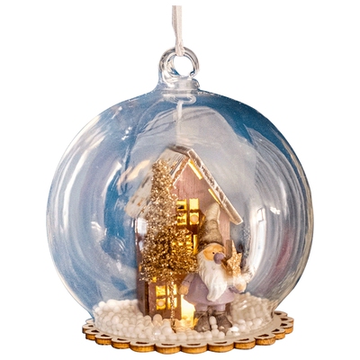 掬涵发光微景观玻璃球圣诞