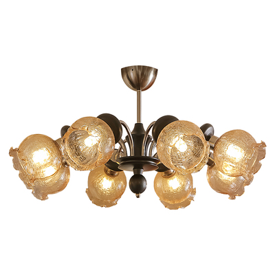 高级感花朵白蜡木法式客厅吊灯