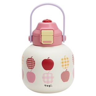 Tagi.胖胖葫芦便携手拎大容量保温杯双饮吸管不锈钢水杯