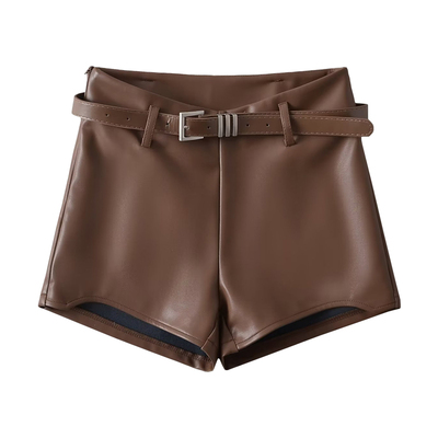 辣妹性感高腰显瘦pu皮短裤热裤