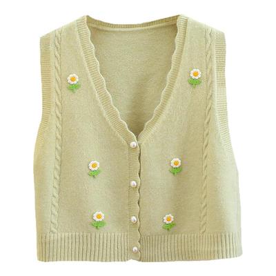 针织马甲女春秋短款毛衣背心外搭