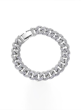 王一博同款镶钻古巴链手链男女