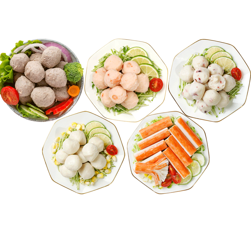 喜盼低脂牛肉丸少油虾丸鱼丸鸡肉丸高蛋白健身轻食代餐组合4包装