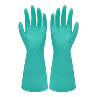 东方红丁腈绿色手套商用防水防滑水产防割加厚家务清洁可接触食品