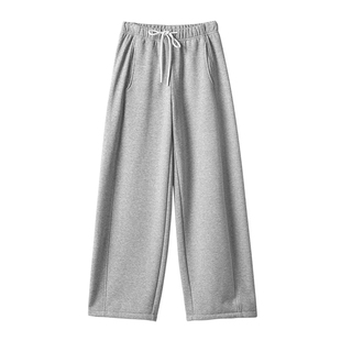 440g一体绒女士两穿加绒长裤 保暖阔腿裤 休闲百搭卫裤 冬款 女装