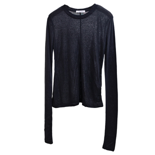 现货TALK TALK韩国东大门女春夏季圆领背缝线堆堆袖天丝打底衫T恤