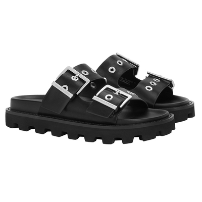 CHARLES&KEITH春季女鞋CK1-70381029铆钉皮带扣外穿平底拖鞋女鞋