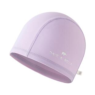 戴维贝拉儿童泳帽女童游泳帽不勒头紫色粉色透气夏款宝宝防晒帽子