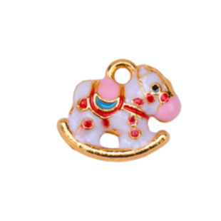 古法金滴油摇摇木马吊坠diy饰品配件串珠手链项链通孔国潮小挂件