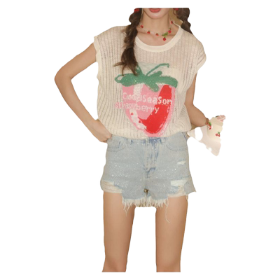 CLOUDSEASON冰凉草莓无袖上衣