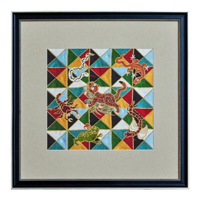 挂画礼盒祝福虎避五毒非遗工艺品