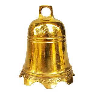 铜光面铜钟寺庙无字钟门饰平安六字真言黄铜钟挂钟大号铜铃铛挂件