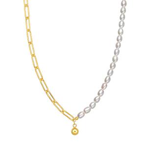 周大生淡水珍珠项链小香风蝴蝶结轻奢高级感首饰生日礼物送女友