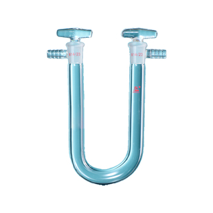 SAIEISE U型干燥管具支具塞 标准磨口气体旋转无阻 卷边口密封透明 高硼硅玻璃 物理化学生物实验室器材