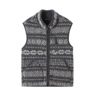 拉夏贝尔/La Chapelle费尔岛仿羊羔毛马甲女冬季新款外搭坎肩上衣