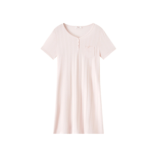 自然醒|曼妮芬26年春夏新品显瘦V领短袖家居凉感抗菌睡裙可外穿